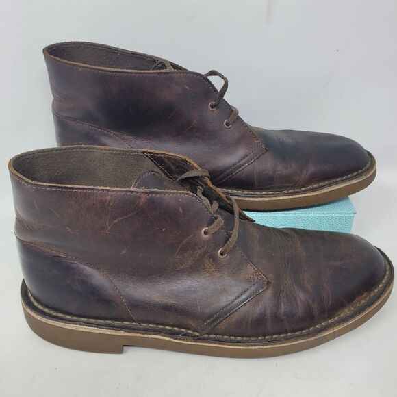 Clarks Boots Mens 11 M Bushacre Lace Chukka Brown Distressed Leather Casual 98% main image 6